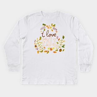 I Love Fall Kids Long Sleeve T-Shirt